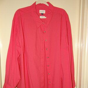 NWOT Universal Thread Pink/Coral Button Down Shirt Size 3X